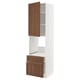 METOD / MAXIMERA High cabinet f oven+door/2 drawers, white Enköping/brown walnut effect, 60x60x220 cm