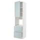 METOD / MAXIMERA High cabinet f oven+door/2 drawers, white/Kallarp light grey-blue, 60x60x240 cm