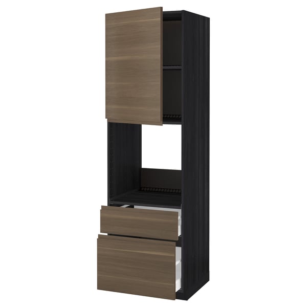 Metod Maximera High Cabinet F Oven Door 2 Drawers Black