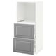 METOD / MAXIMERA High cabinet w 2 drawers for oven, white/Bodbyn grey, 60x60x140 cm