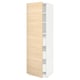 METOD / MAXIMERA High cabinet with drawers, white/Askersund light ash effect, 60x60x200 cm