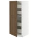 METOD / MAXIMERA High cabinet with drawers, white Enköping/brown walnut effect, 60x60x140 cm