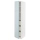 METOD / MAXIMERA High cabinet with drawers, white/Kallarp light grey-blue, 40x60x200 cm
