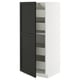 METOD / MAXIMERA High cabinet with drawers, white/Lerhyttan black stained, 60x60x140 cm