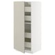 METOD / MAXIMERA High cabinet with drawers, white/Stensund beige, 60x60x140 cm