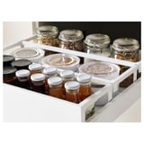 METOD / MAXIMERA High cabinet with drawers, white/Upplöv matt dark beige, 60x60x140 cm