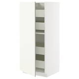 METOD / MAXIMERA High cabinet with drawers, white/Vallstena white, 60x60x140 cm