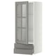METOD / MAXIMERA Wall cabinet w glass door/2 drawers, white/Bodbyn grey, 40x100 cm