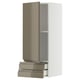 METOD / MAXIMERA Wall cabinet with door/2 drawers, white/Voxtorp high-gloss dark grey-brown, 40x100 cm