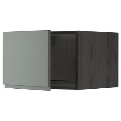 METOD Top cabinet for fridge/freezer, black/Voxtorp dark grey, 60x40 cm