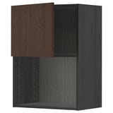 METOD Wall cabinet for microwave oven, black/Sinarp brown, 60x80 cm