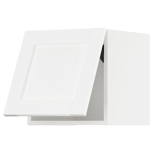 White modern kitchen cabinet, rectangular shape with clean lines.