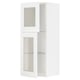 White METOD kitchen cabinet with glass doors, square shape, modern design.