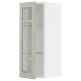 METOD Wall cabinet w shelves/glass door, white/Stensund light green, 30x80 cm