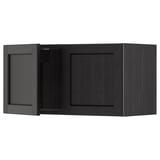METOD Wall cabinet with 2 doors, black/Lerhyttan black stained, 80x40 cm