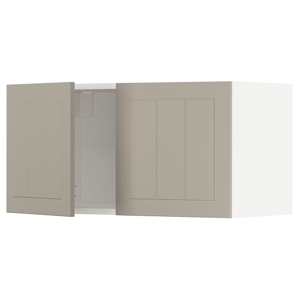 METOD Wall cabinet with 2 doors, white/Stensund beige, 80x40 cm