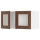 METOD Wall cabinet with 2 glass doors, white Enköping/brown walnut effect, 80x40 cm