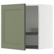 METOD Wall cabinet with dish drainer, white/Axstad grey-green, 60x60 cm