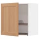 METOD Wall cabinet with dish drainer, white/Vedhamn oak, 60x60 cm