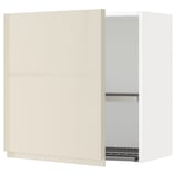 METOD Wall cabinet with dish drainer, white/Voxtorp high-gloss light beige, 60x60 cm