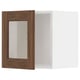 METOD Wall cabinet with glass door, white Enköping/brown walnut effect, 40x40 cm