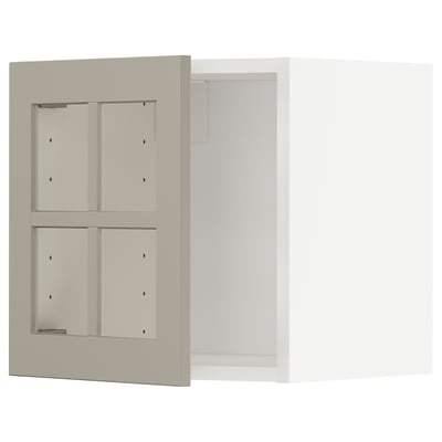 METOD Wall cabinet with glass door, white/Stensund beige, 40x40 cm