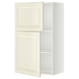 METOD Wall cabinet with shelves/2 doors, white/Bodbyn off-white, 60x100 cm