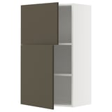 METOD Wall cabinet with shelves/2 doors, white/Havstorp brown-beige, 60x100 cm