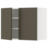 METOD Wall cabinet with shelves/2 doors, white/Havstorp brown-beige, 80x60 cm