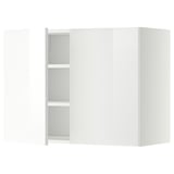 METOD Wall cabinet with shelves/2 doors, white/Ringhult white, 80x60 cm