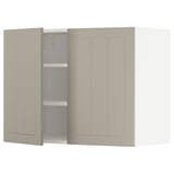 METOD Wall cabinet with shelves/2 doors, white/Stensund beige, 80x60 cm