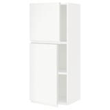 METOD Wall cabinet with shelves/2 doors, white/Voxtorp matt white, 40x100 cm