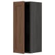 METOD Wall cabinet with shelves, black Enköping/brown walnut effect, 30x80 cm