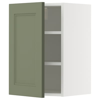METOD Wall cabinet with shelves, white/Axstad grey-green, 40x60 cm