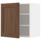 METOD Wall cabinet with shelves, white Enköping/brown walnut effect, 60x60 cm