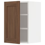 METOD Wall cabinet with shelves, white Enköping/brown walnut effect, 40x60 cm