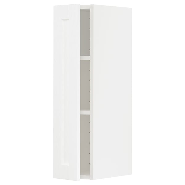 White METOD kitchen cabinet, tall, classically designed, modern wooden look.