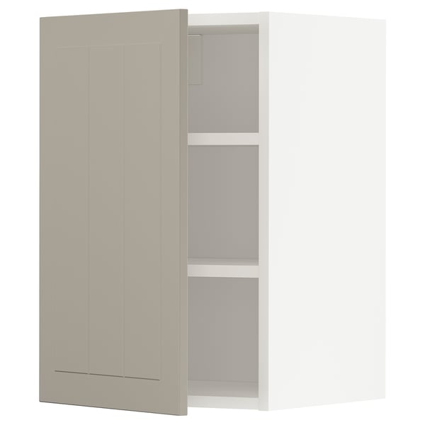 METOD Wall cabinet with shelves, white/Stensund beige, 40x60 cm