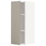 METOD Wall cabinet with shelves, white/Stensund beige, 30x80 cm