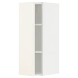 METOD Wall cabinet with shelves, white/Vallstena white, 30x80 cm