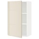 METOD Wall cabinet with shelves, white/Voxtorp high-gloss light beige, 60x100 cm