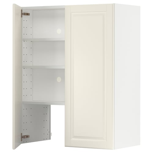 White METOD kitchen cabinet, off-white painted, rectangular shape, adjustable shelves.
