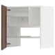 METOD Wall cb f extr hood w shlf/door, white Enköping/brown walnut effect, 60x60 cm
