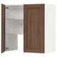 METOD Wall cb f extr hood w shlf/door, white Enköping/brown walnut effect, 80x80 cm