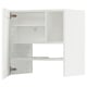 A white METOD kitchen cabinet with adjustable shelves and hinged doors.