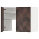 METOD Wall cb f extr hood w shlf/door, white Hasslarp/brown patterned, 80x60 cm