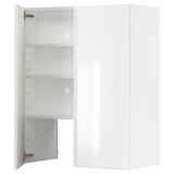 METOD Wall cb f extr hood w shlf/door, white/Ringhult white, 80x100 cm