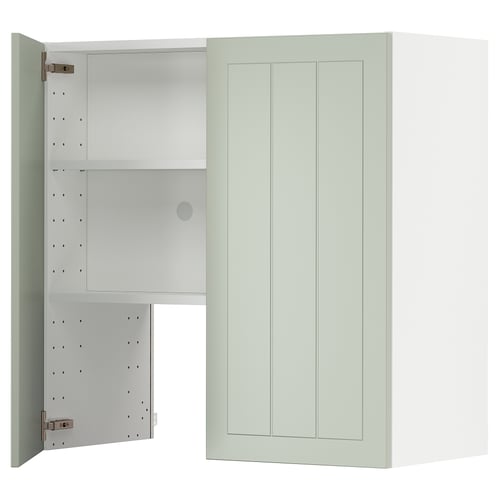 METOD kitchen unit in green. Three-section door, adjustable shelf, sturdy frame.