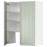 METOD Wall cb f extr hood w shlf/door, white/Stensund light green, 80x100 cm