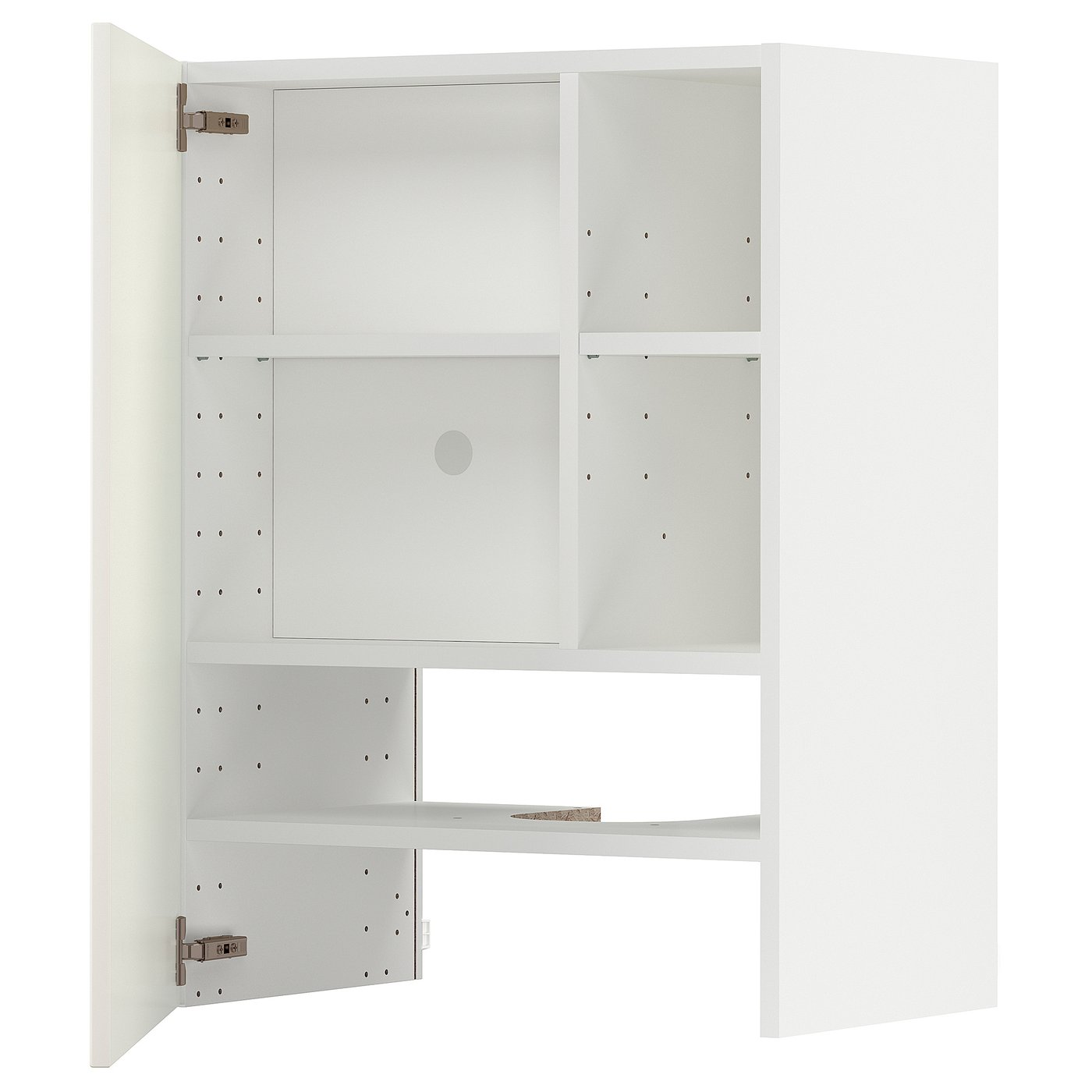 METOD Wall cb f extr hood w shlf/door - white/Veddinge white 60x80 cm